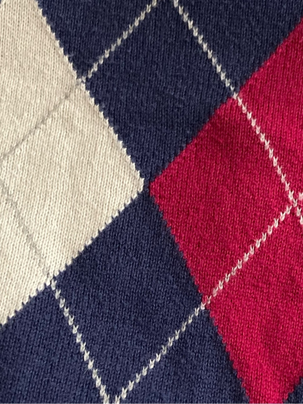 TOMMY HILFIGER V-Neck Argyle Sweater - Size Small - Picture 9 of 9